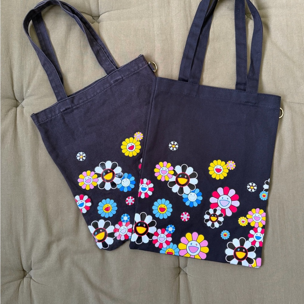 Shu Uemura X Takashi Murakami Black Limited Edition Tote Bag Pair